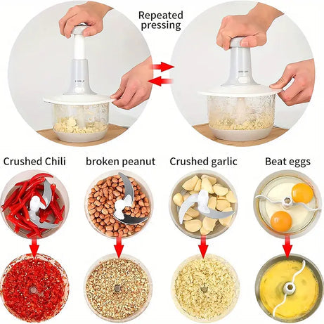 Manual Hand Push Multifunctional Chopper